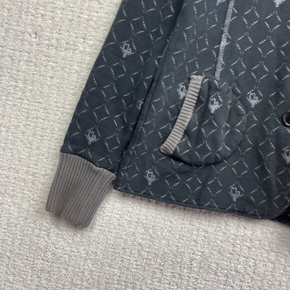 Vintage Split USA Hoodie Women S Black 90s Faded Skateboards Button Up Punk Emo - Picture 5 of 14